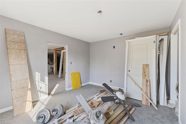 exercise area with baseboards