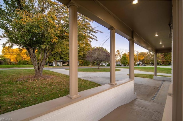 view of patio featuring covered porch