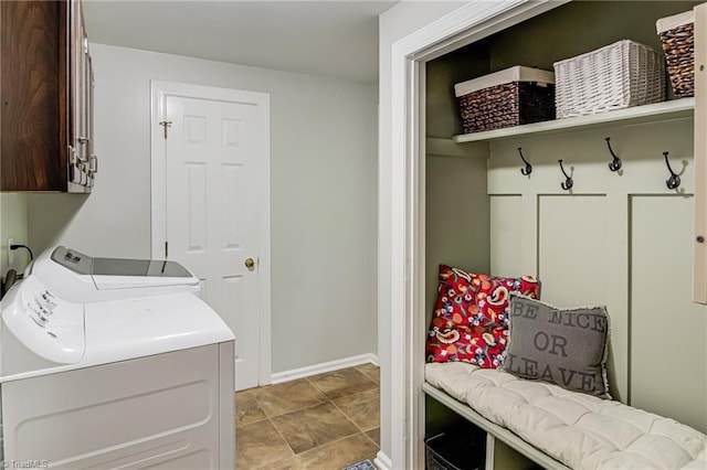 226 Cedar Trl, Winston-Salem, NC 27104 - mudroom featuring washer and clothes dryer and baseboards