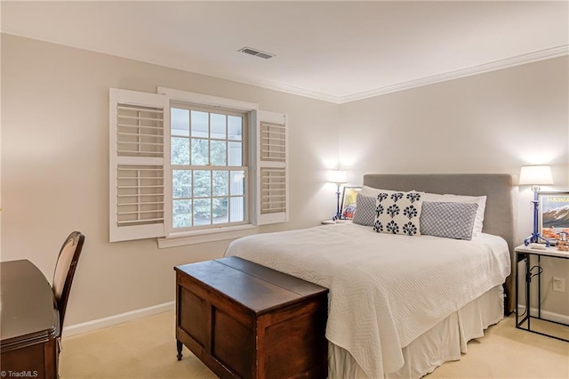 226 Cedar Trl, Winston-Salem, NC 27104 - bedroom featuring light colored carpet, baseboards, and ornamental molding
