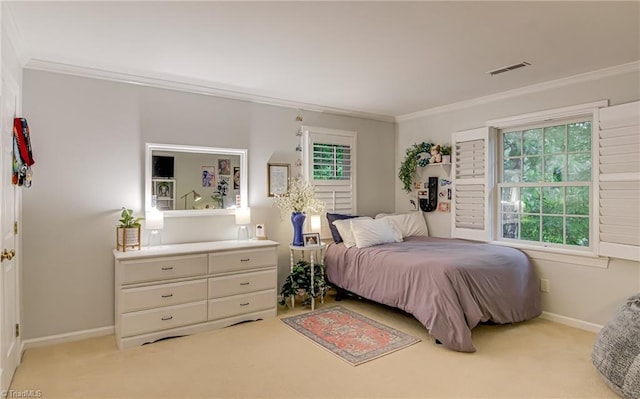 226 Cedar Trl, Winston-Salem, NC 27104 - bedroom with crown molding, light carpet, and baseboards