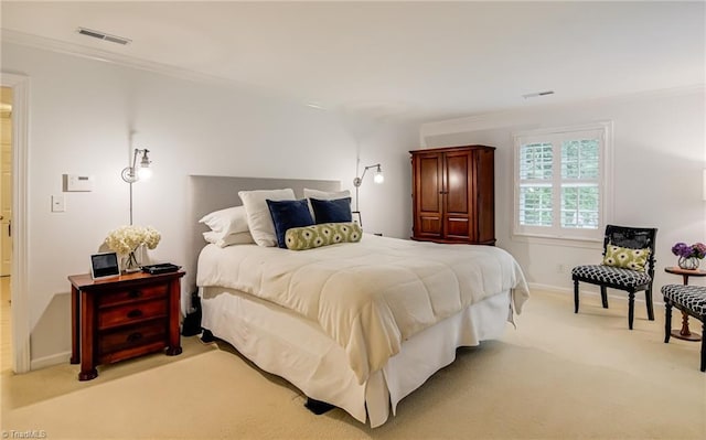 226 Cedar Trl, Winston-Salem, NC 27104 - bedroom featuring ornamental molding, light colored carpet, and baseboards