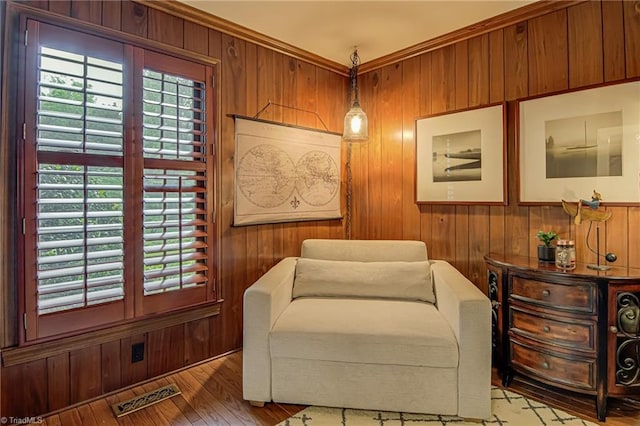 226 Cedar Trl, Winston-Salem, NC 27104 - living area with wooden walls and wood finished floors