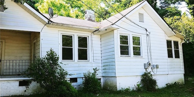 view of property exterior featuring crawl space