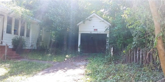 view of garage