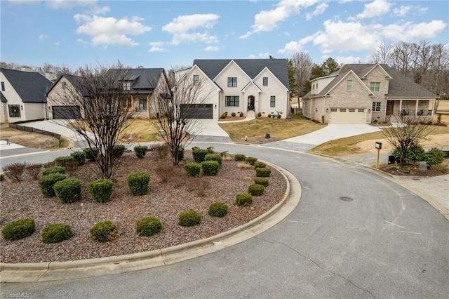 view of front of house featuring a residential view and driveway