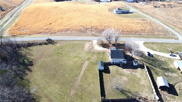 aerial view with a rural view