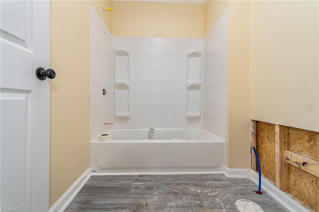 2515 N Patterson Ave, Winston-Salem, NC 27105 - bathroom featuring wood finished floors, baseboards, and bathtub / shower combination