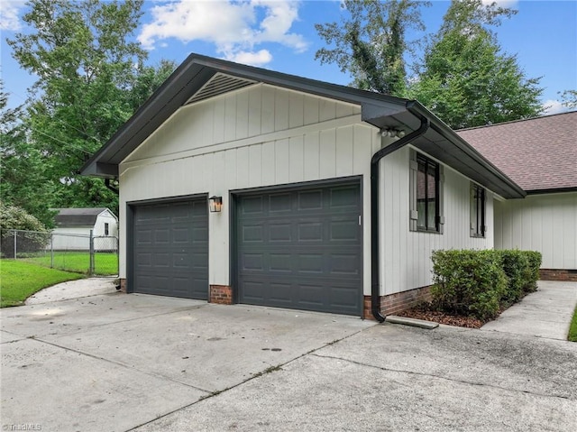 view of garage