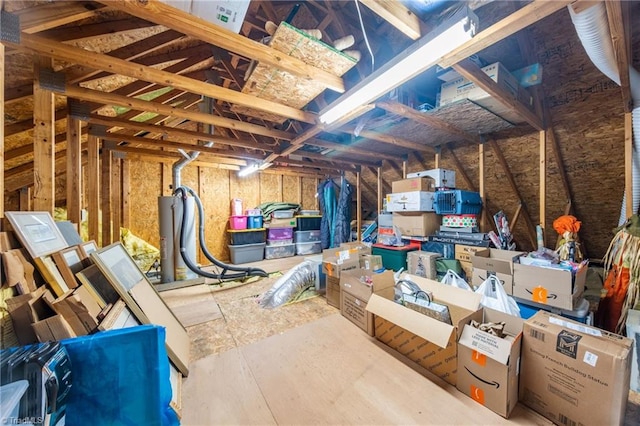 view of unfinished attic