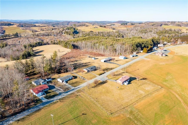 bird's eye view with a rural view