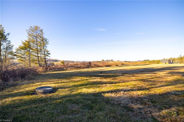 view of yard featuring a rural view