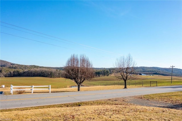 view of road featuring a rural view