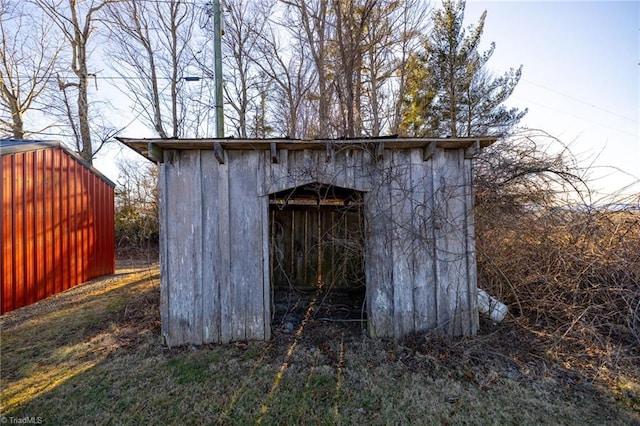 view of shed