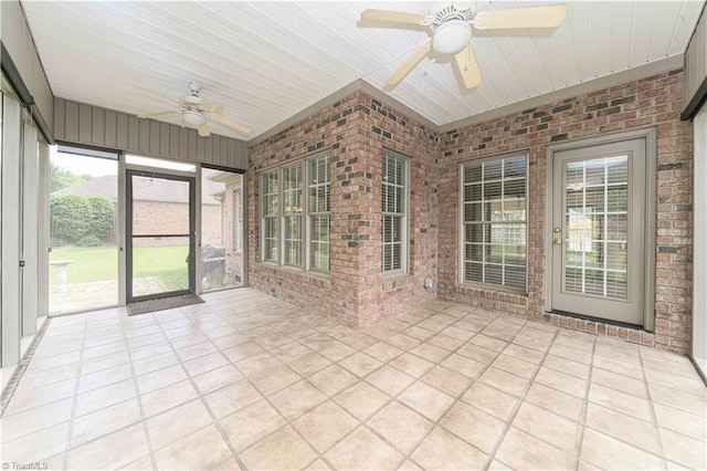 2334 Addison Blvd, High Point, NC 27262 - unfurnished sunroom with a ceiling fan