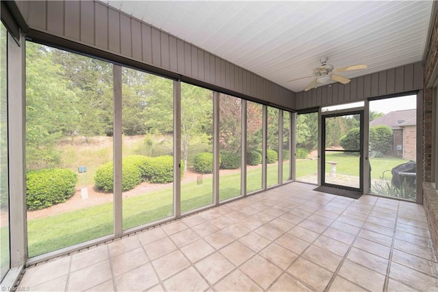 2334 Addison Blvd, High Point, NC 27262 - unfurnished sunroom with ceiling fan
