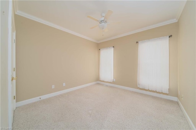 2334 Addison Blvd, High Point, NC 27262 - unfurnished room featuring ceiling fan, light carpet, crown molding, and baseboards