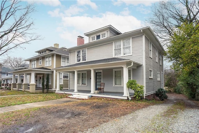 view of front of property with a porch