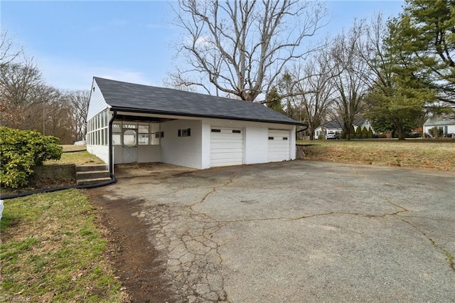 view of garage