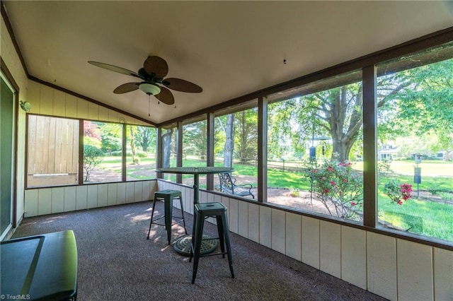 136 Fairway Dr, Bermuda Run, NC 27006 - sunroom / solarium with vaulted ceiling and a ceiling fan
