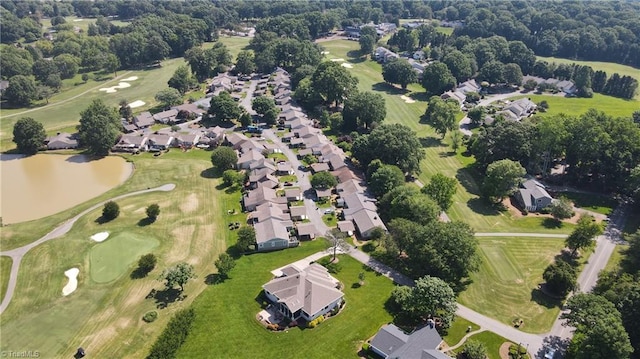 136 Fairway Dr, Bermuda Run, NC 27006 - aerial view of property's location with nearby suburban area and a golf course