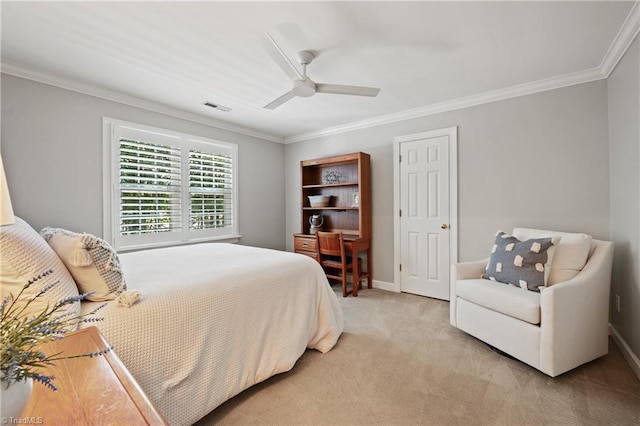 4919 Setter Ct, Jamestown, NC 27282 - bedroom featuring ornamental molding, carpet floors, a ceiling fan, and baseboards