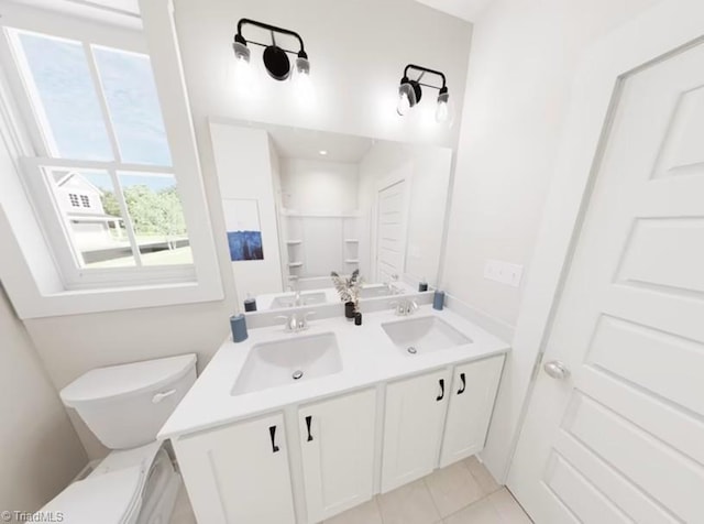 7696 Elizabeth Dr, Oak Ridge, NC 27310 - full bath featuring double vanity and tile patterned flooring