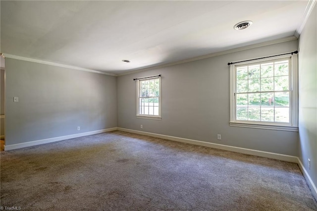 3230 Kinnamon Rd, Winston-Salem, NC 27104 - spare room with ornamental molding, visible vents, and carpet