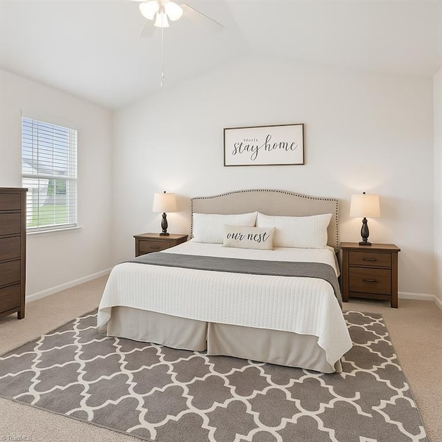 162 Bryson Blvd, Lexington, NC 27295 - bedroom featuring vaulted ceiling, carpet flooring, and a ceiling fan