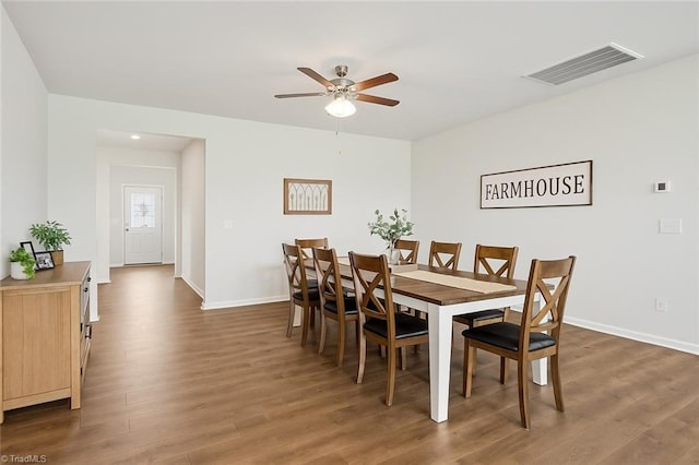 162 Bryson Blvd, Lexington, NC 27295 - dining area featuring wood finished floors and ceiling fan