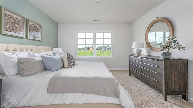 152 Rose Wind Way, Mayodan, NC 27027 - bedroom with baseboards, visible vents, and light colored carpet