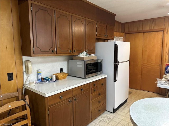 kitchen with white refrigerator