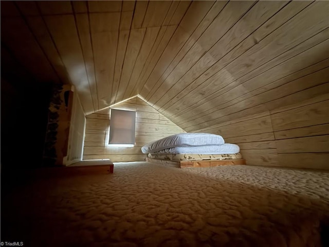 8253 N NC Highway 16, Millers Creek, NC 28651 - bedroom with wooden ceiling, wooden walls, and vaulted ceiling