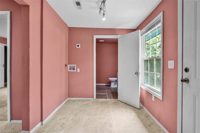 1224 Downing St, High Point, NC 27260 - hall featuring baseboards and track lighting