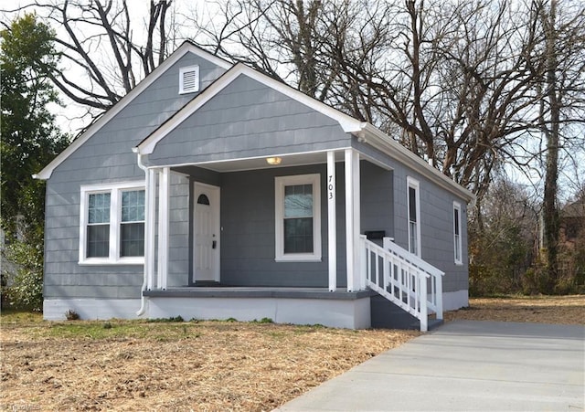 bungalow featuring a porch