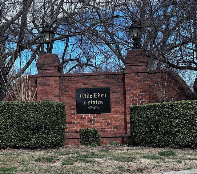 view of community sign