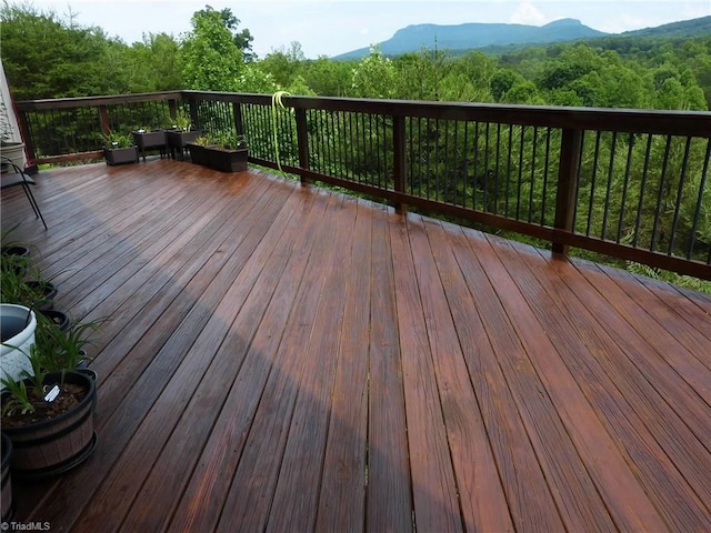 1564 Thore Rd, Pinnacle, NC 27043 - wooden deck with a mountain view and a wooded view