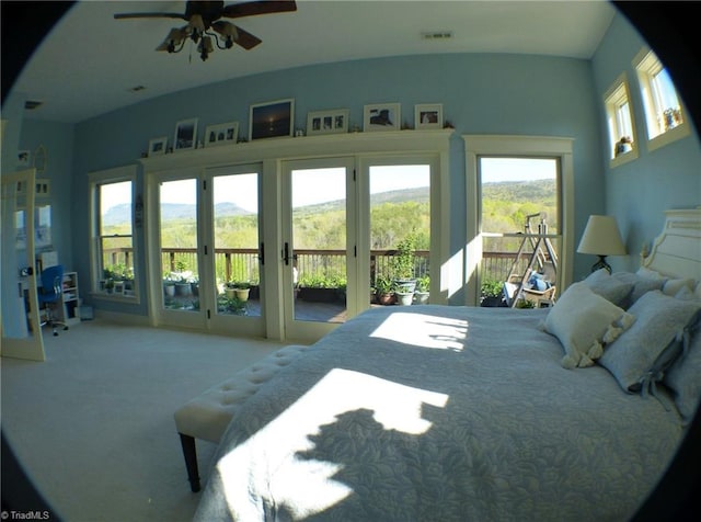 1564 Thore Rd, Pinnacle, NC 27043 - bedroom with french doors, access to exterior, and carpet flooring