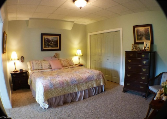 1564 Thore Rd, Pinnacle, NC 27043 - bedroom with carpet, a closet, and a drop ceiling