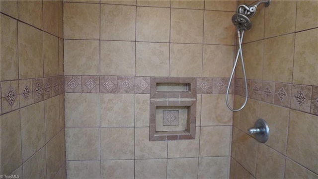 interior details featuring tiled shower