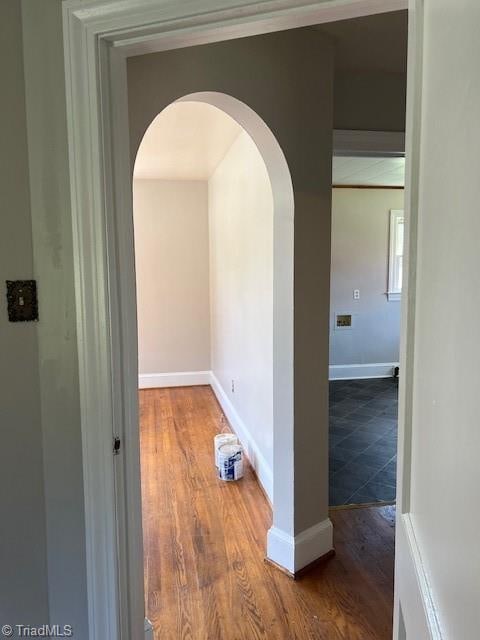 hall featuring hardwood / wood-style flooring