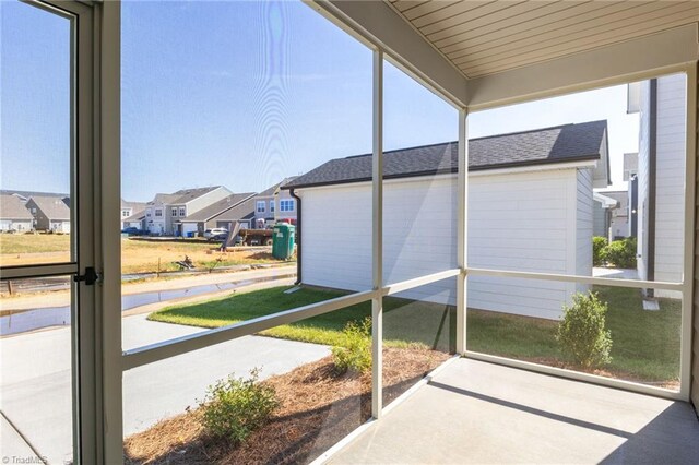 view of unfurnished sunroom