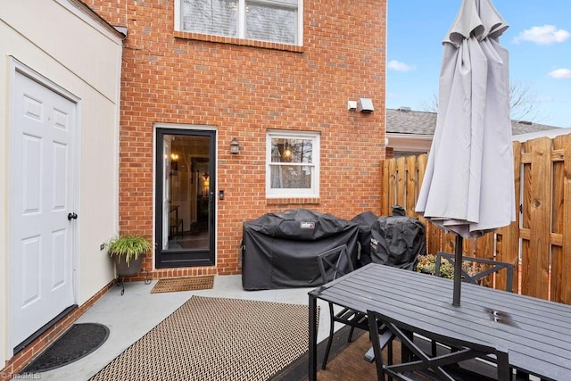 view of patio with grilling area