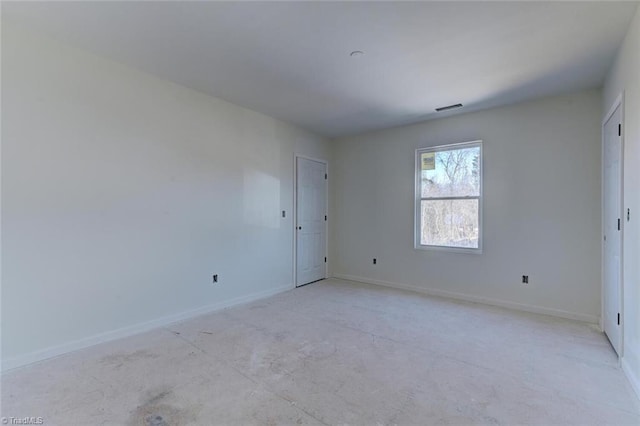 interior space with visible vents and baseboards