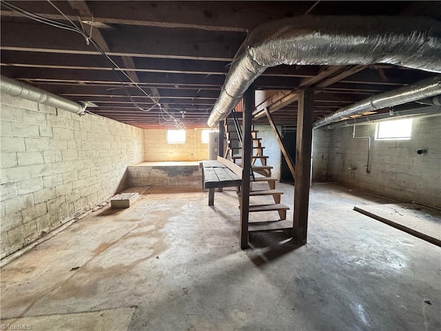 2121/2117 Swan Creek Rd, Jonesville, NC 28642 - basement with stairway