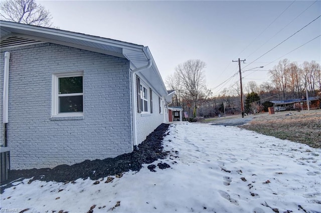 view of snowy exterior