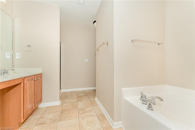 2305 Hartfield Cir, Winston-Salem, NC 27103 - full bath with a bath, vanity, a shower with door, and baseboards