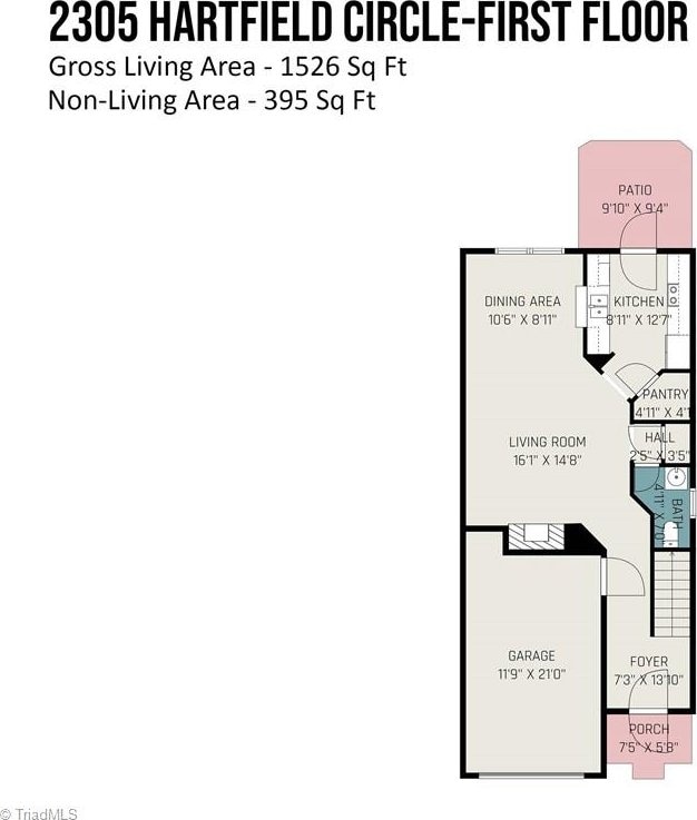 2305 Hartfield Cir, Winston-Salem, NC 27103 - home floor plan