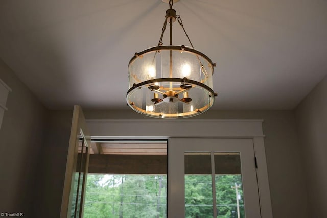 detailed view of a chandelier