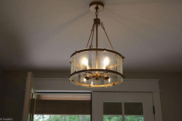 detailed view of a chandelier
